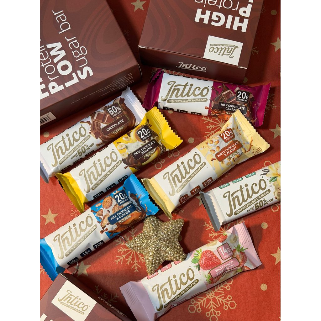 2026 สไตล์ใหม่ Intico Protein Bar แซนวิช Full Belly อาหารทดแทน Energy Bar ฟิตเนส PhD แคลอรี่คีโตเจนิ