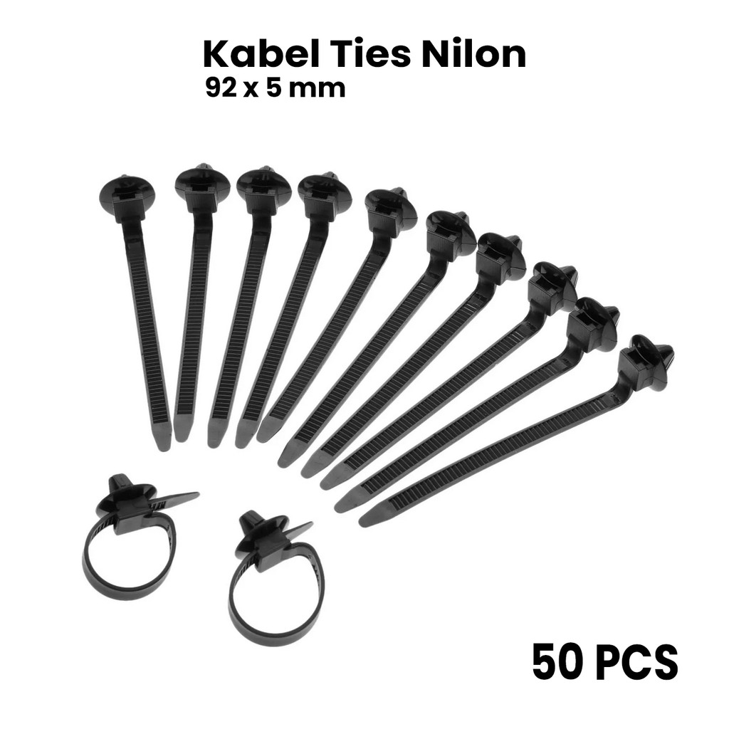 MXN Car Cable Ties Car Fix Fasteners Clip Zip Strap Nylon 50 PCS - Q26
