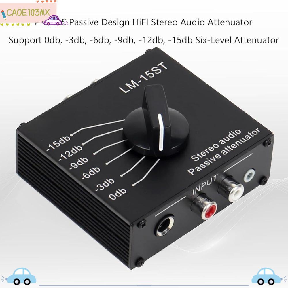 ICAOE103 Passive เสียงสเตอริโอ Attenuator, 6 โหมดสลับ 15db ถึง 0db 3.5 มม.6.35 มม.และสําหรับอินเทอร์