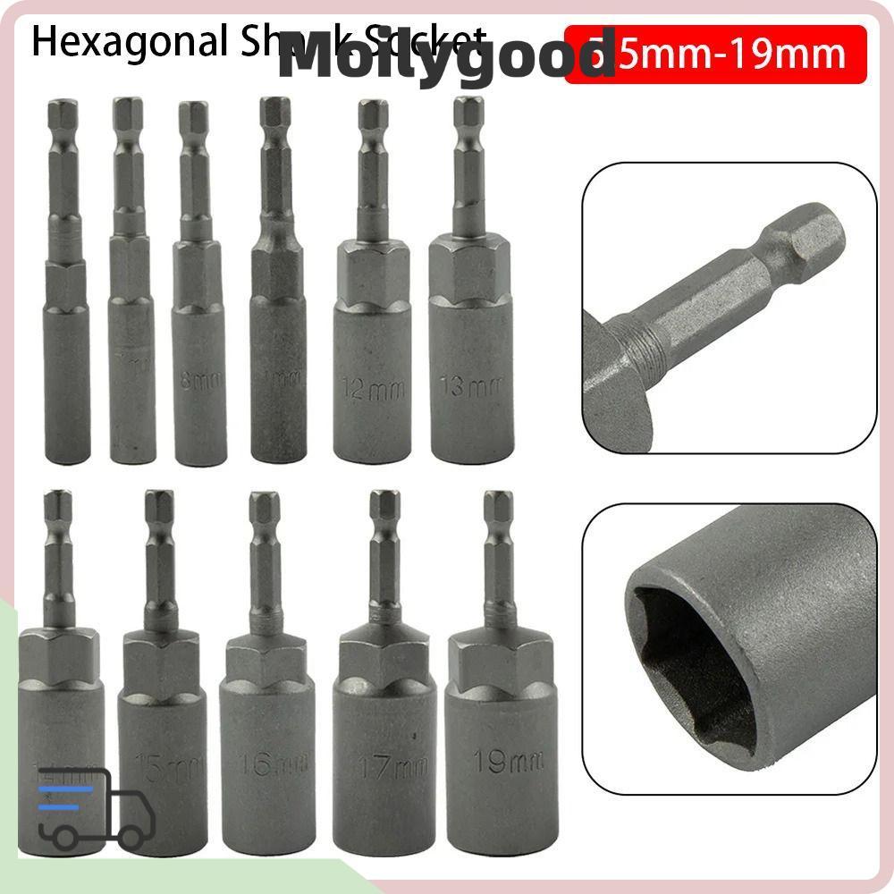 MOILYTH 1 ชิ้น Key เจาะ Bit Adapter, Magnetic Nut ไขควงไดรฟ์ Socket Hex Socket, ทนทาน 1/4 "Hex 80 มม