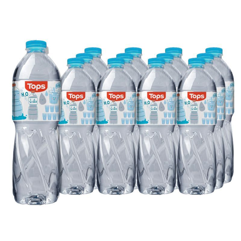 ท็อปส์น้ำดื่ม 600มล. แพค 12 Tops Drinking Water 600ml. Pack 12 [หมายเลขบาร์โค้ด 8853474057863 ]