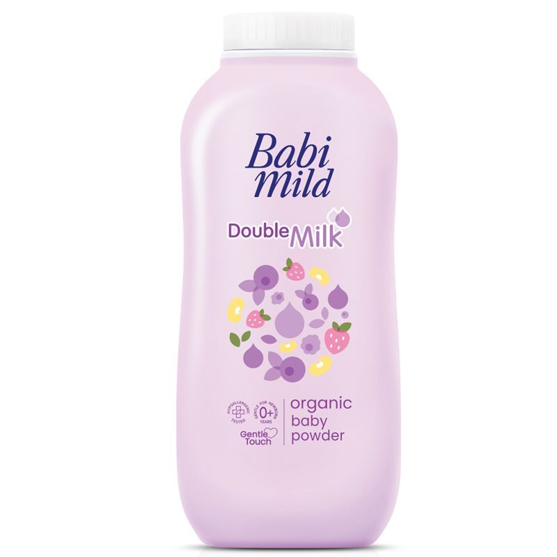 เบบี้มายด์แป้งเด็กดับเบิ้ลมิลค์โปรตีนพลัส 160ก Babi Mild Double Milk Protein Plus Baby Powder 160g. [8851123705776 ]