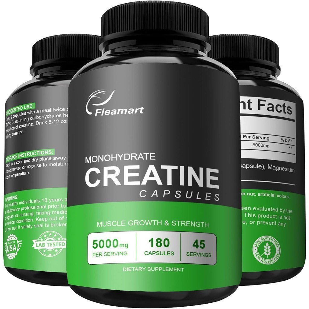Mecrons Creatine Monohydrate Capsules เป็นผลิตภัณฑ์ที่เป็นมิตรกับอาหารคีโต เนื้อหาคือ 5000 มก. 180 แ