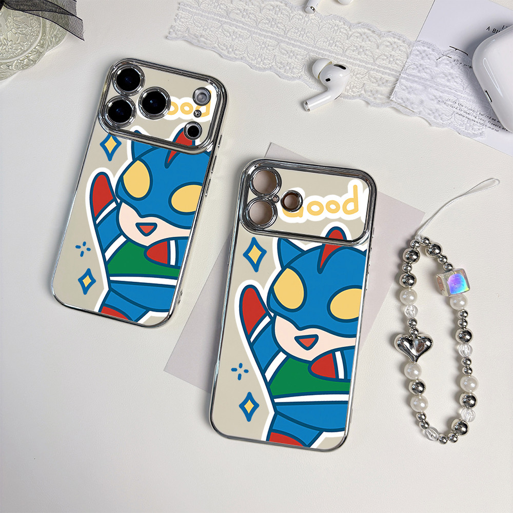 เคสป้องกันกล้องกันกระแทก Ultraman น่ารักสําหรับ IP15,IP16,XR,XSMax,IP17,IP14,IP13,IP12