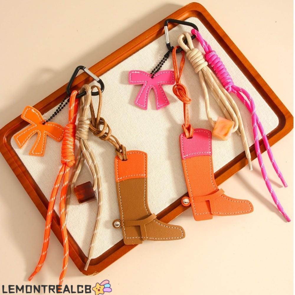 LEMONTREALCB Boot Bag Charm, Bow Detail Western Style Boot Pendant, Vintage ยาว Multicolor Beaded De