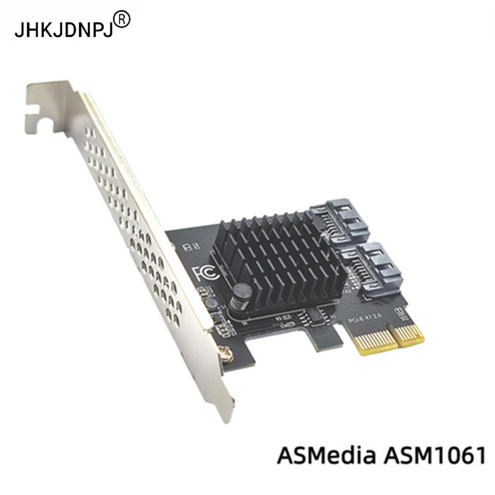 การ์ดขยาย PCI-E เป็น Dual SATA 3.0 การ์ดอะแดปเตอร์ sata 6G 2 พอร์ตเพื่อขยายฮาร์ดไดรฟ์ IPFS ASM1061 ก
