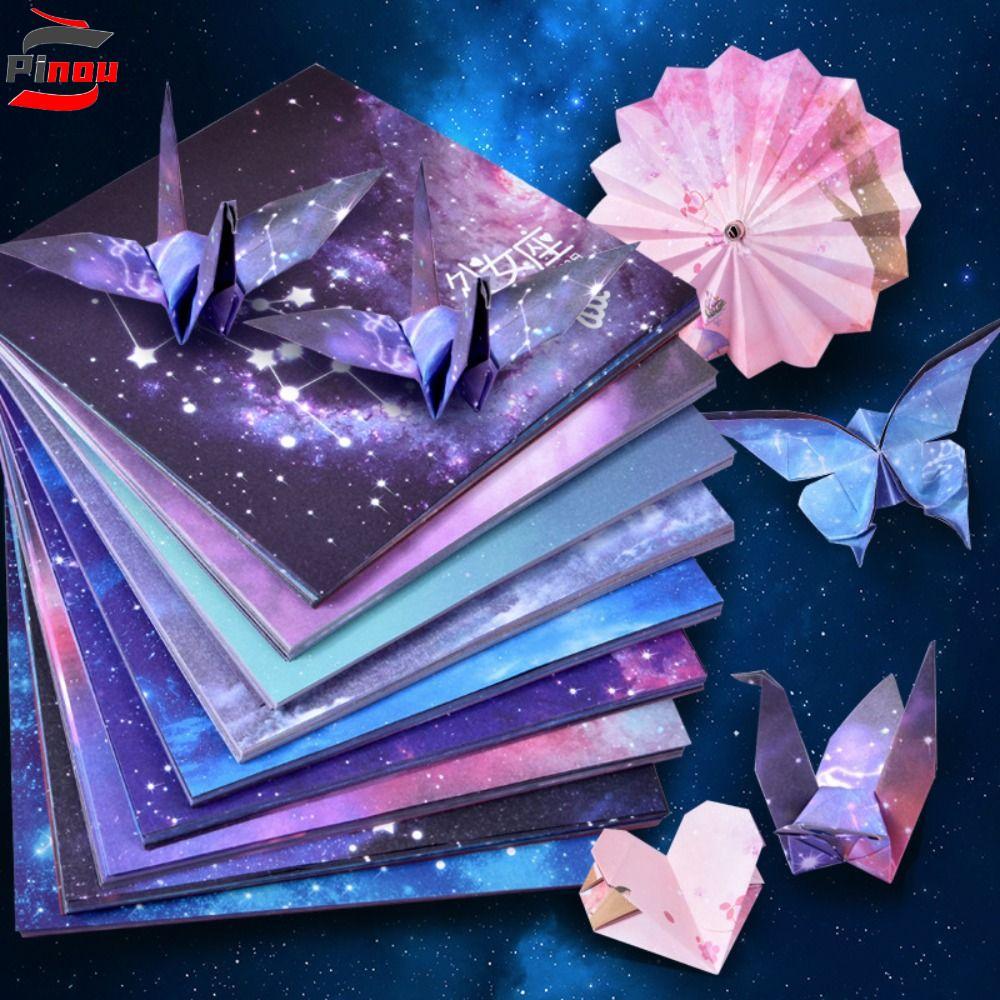 PINOU Origami Paper Sakura Starry Pattern Square DIY Paper-cut Double Sides Craft paper