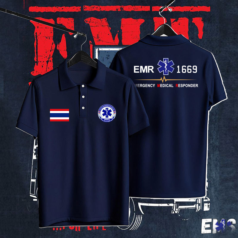 ร้อน!! เสื้อโปโล EMS 1669 PL H-3 โปโล คุณภาพสูง ทนทาน นุ่มสบาย EMS 1669 PL H-3polo shirt， เพศฟรี S-3