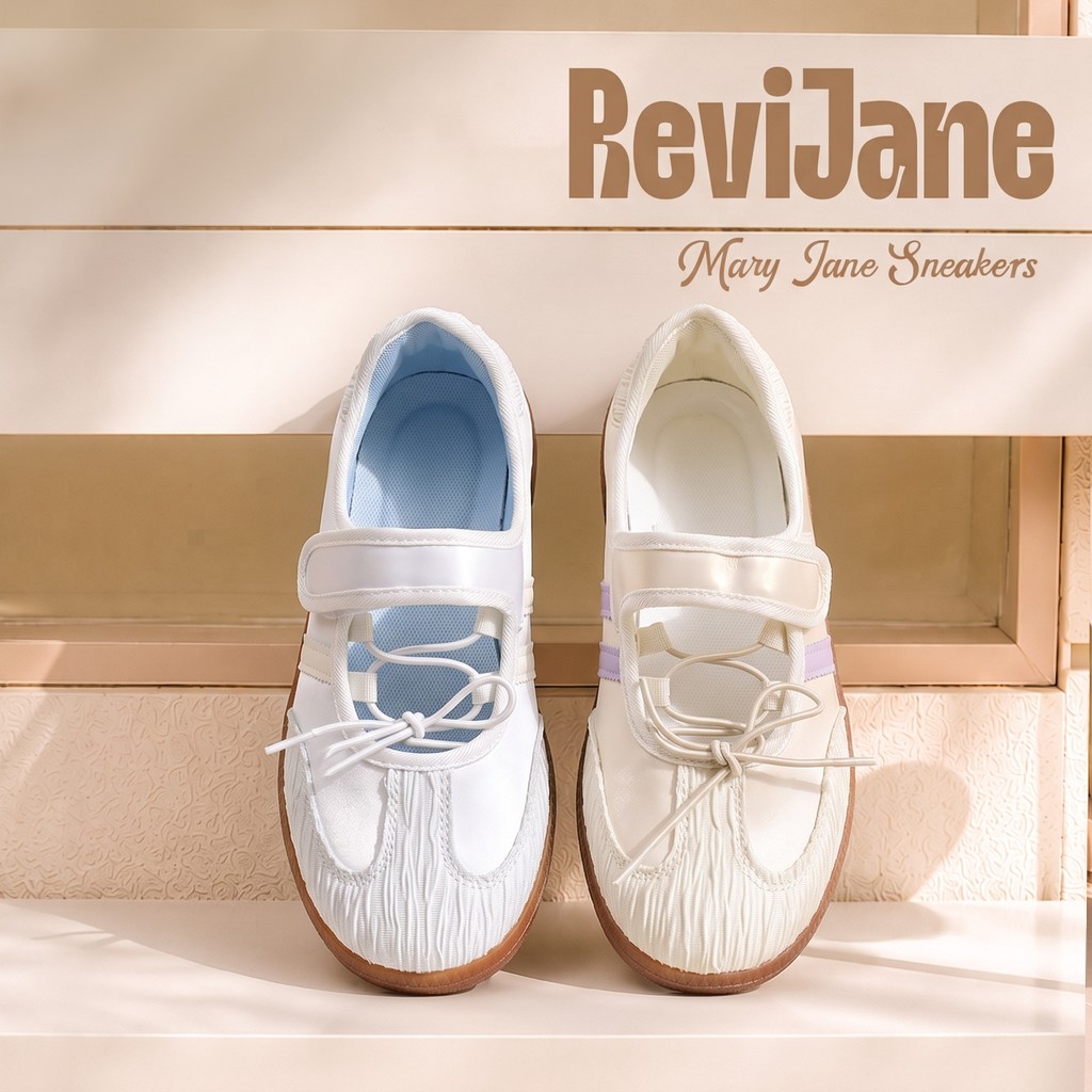 MaryJane Sneaker รองเท้าผู้หญิง รองเท้าแมรี่เจนสายคู่ Mary Jane ใส่สบาย ตีนตุ๊กแก น้ำหนักเบา ระบายอากาศดี ใส่ได้ทุกวัน