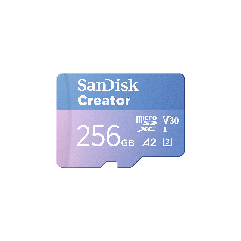 SANDISK ไมโครเอสดีการ์ด Extreme microSDXC (Creator) ความจุ 256GB สีม่วง-ฟ้า