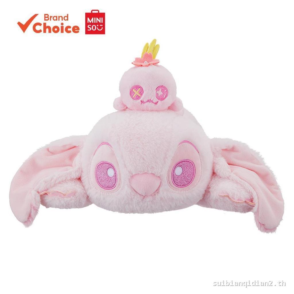 MINISO disney series - kawaii & soft & doll sakura season stitch sleeing pose ตุ๊กตาตุ๊กตา 22 ซม.  3