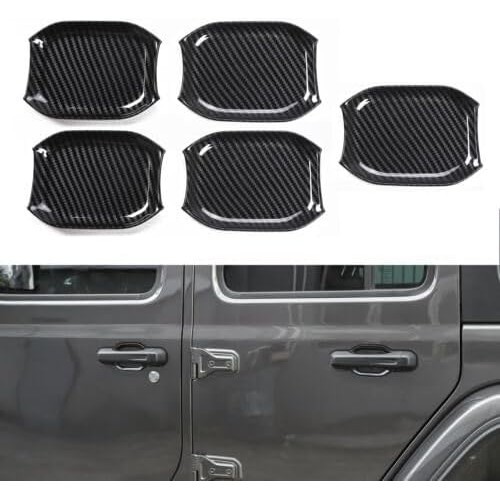 CheroCar สําหรับ Jeep JL ประตูด้านนอกชาม Trim อุปกรณ์เสริมภายนอกสําหรับ 2018-2025 Jeep Wrangler JL (