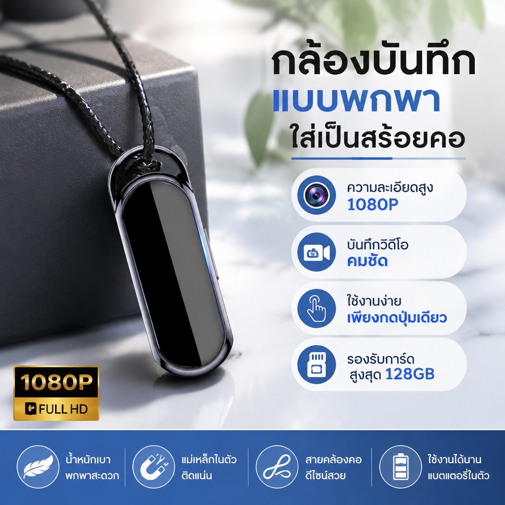ขนาดเล็กสวมใส่ 1080P Micro Camcorder One คลิกบันทึก Secret Mini DV กล้อง Video Voice Recorder Body C