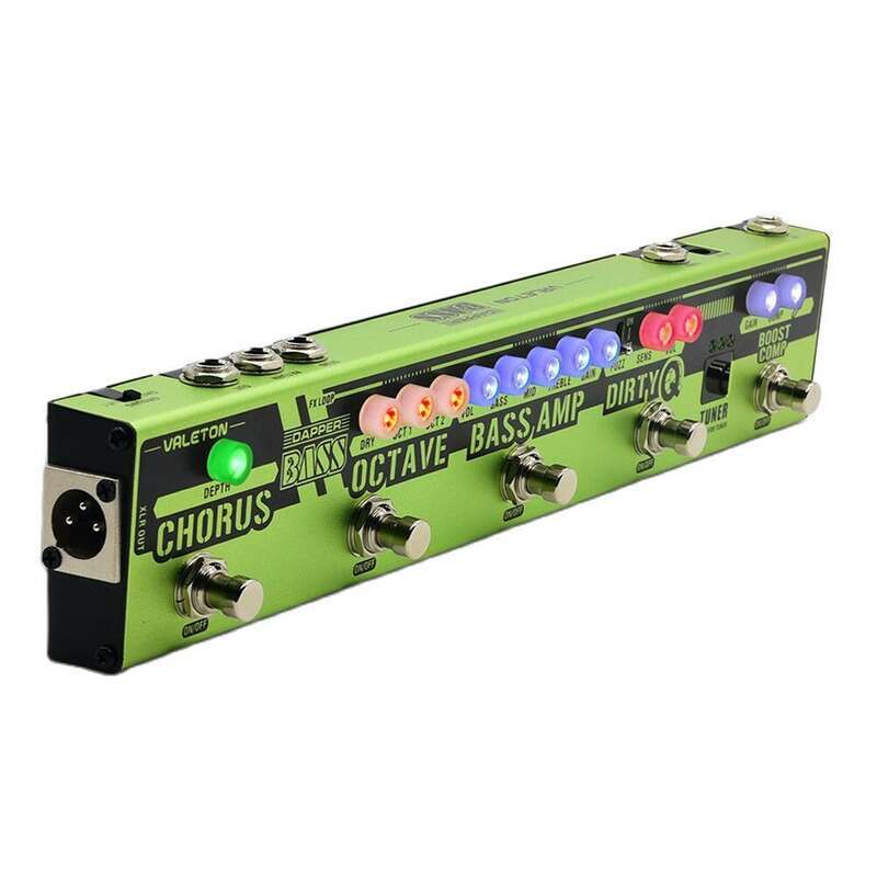 Valeton Dapper BASS Multi Effects Pedal 6 in 1 Bass Tuner/Chorus/Octaver/Dirty Q & Boost Comp/Tuner 