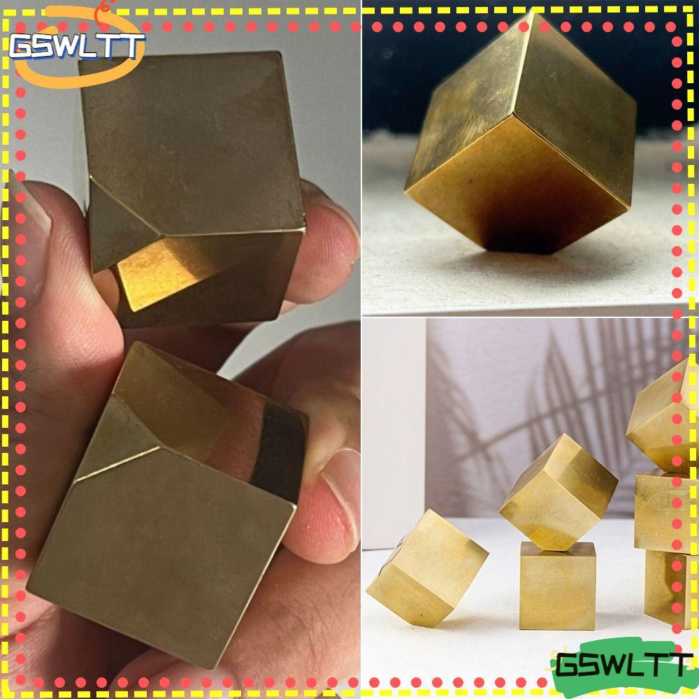 GSWLTT Pyrite Cube ตัวอย่าง, 2.5x2.5 ซม.ที่ไม่ซ้ํากัน Metallic Luster Pyrite คริสตัลตัวอย่าง, ทองเหล