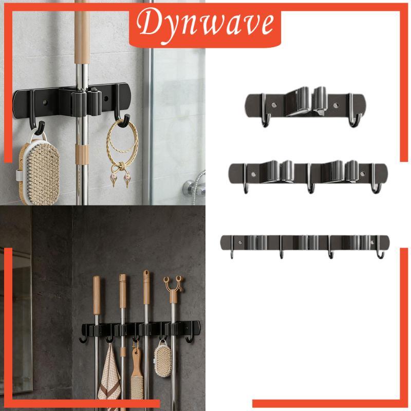 [Dynwave] Mop Broom Holder Wall Mount Broom Holder Broom Organizer Storage Rack Non Slip สแตนเลส Hea