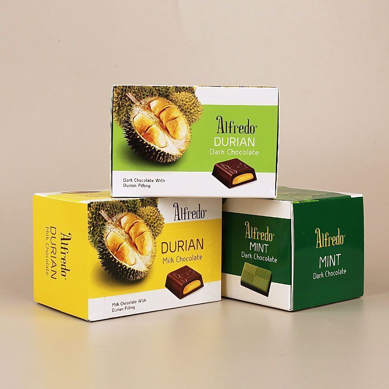 มาเลเซียนําเข้า Eve Alfredo Strawberry Milk Chocolate Mint Durian Dark Chocolate 60g9/1/1/1
