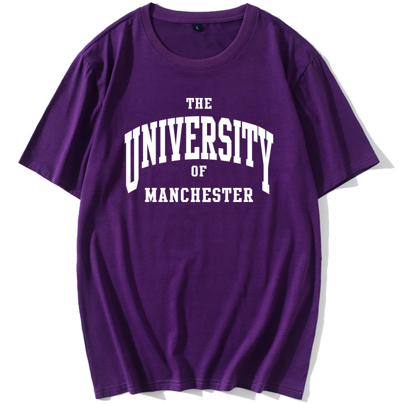 Manchester University เสื้อวัฒนธรรม Class Uniform Man University Uniform UoM ของที่ระลึกรอบคอผ้าฝ้าย