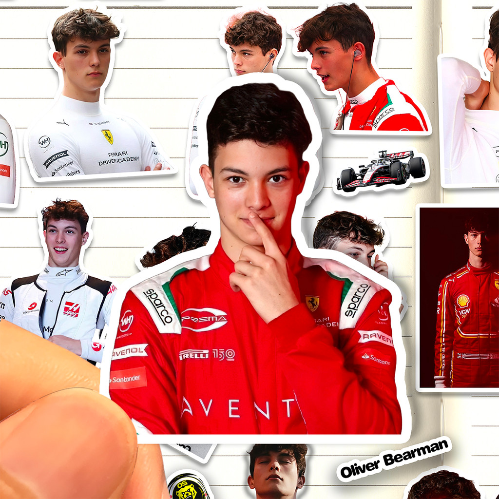 Oliver Bearman Sticker HD Waterproof F1 Formula One Oliver Bearman ภาพวาดตกแต่ง