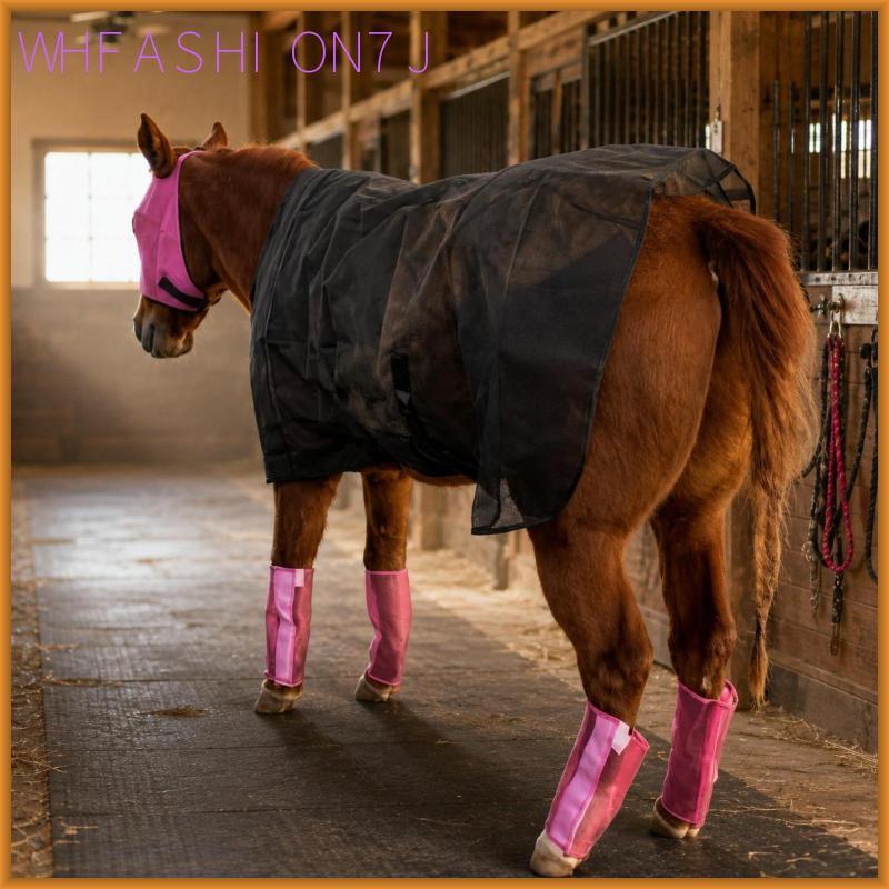 [whfashion7j] Horse Fly Sheet Summer Style Mesh Fly Sheet Black Equine Cover for Outdoor