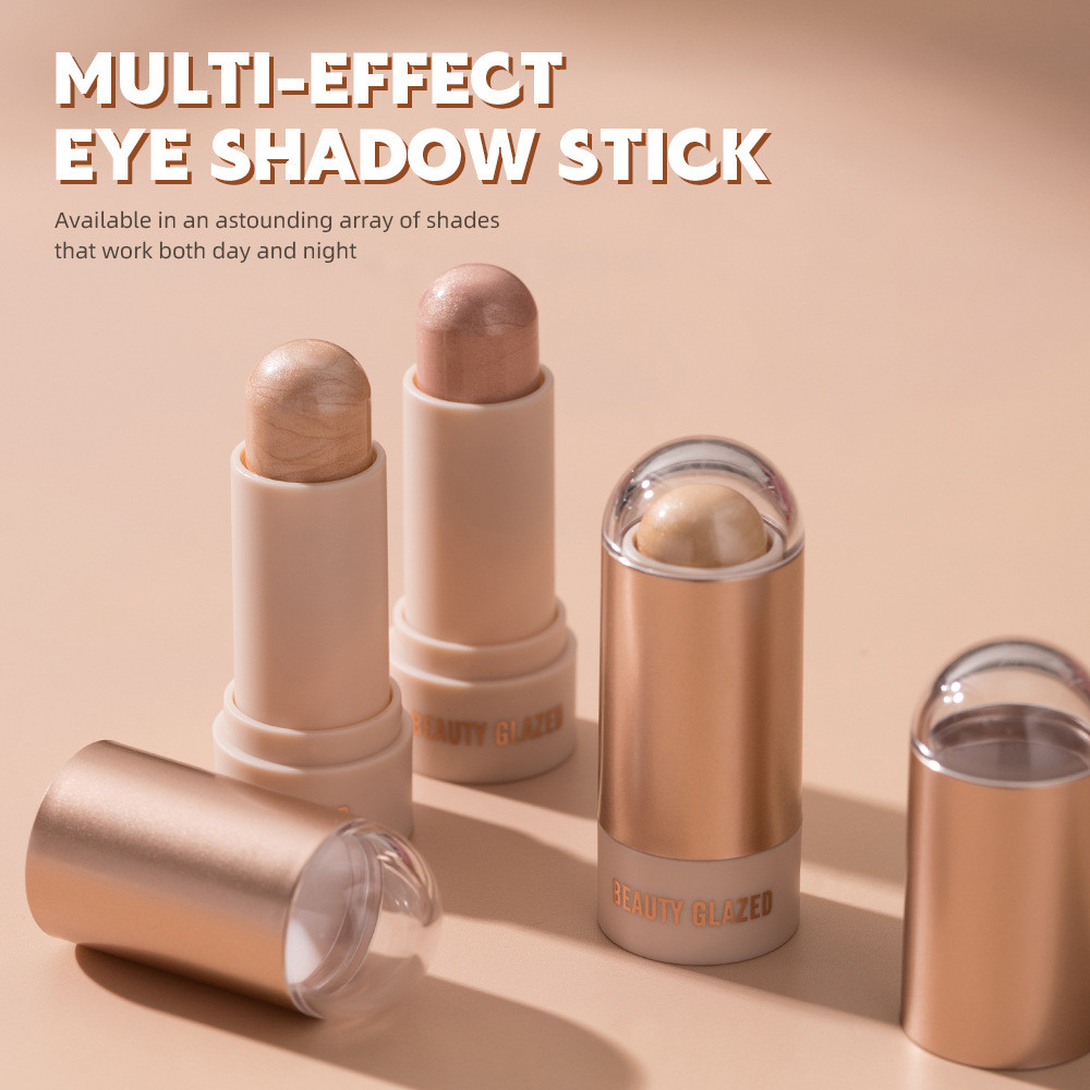 BEAUTY GLAZED Tricolor Highlighter Highlighter Highlighter Long-Lasting Repairing Highlighter ปรับสี