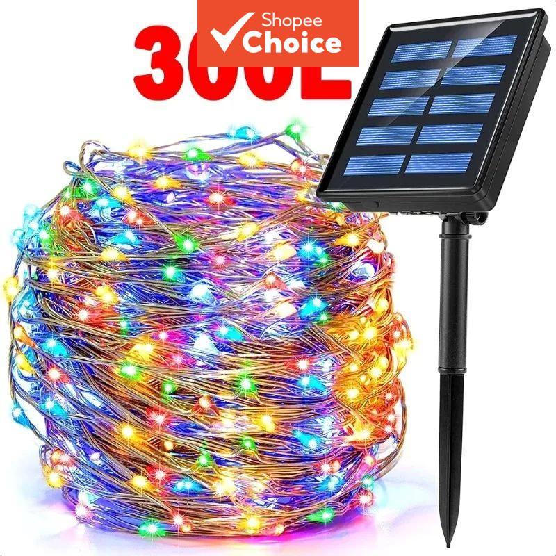 ไฟนางฟ้าโซลาร์กันน้ํา 7 ม./32 ม. – 50-300 หลอด LED สําหรับตกแต่งสวน งานคริสต์มาส และงานปาร์ตี้