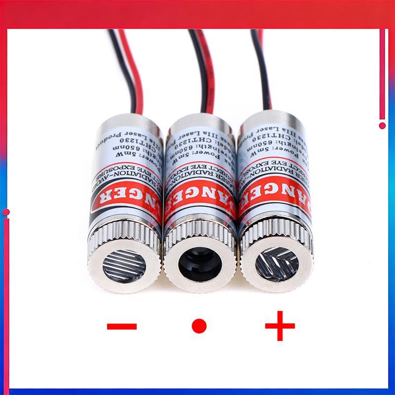 (ใหม่) 650nm 5mW Red Point/Line/Cross Laser Module Laser Head Laser Tube 3v-5v Dotted Laser Head ใช้