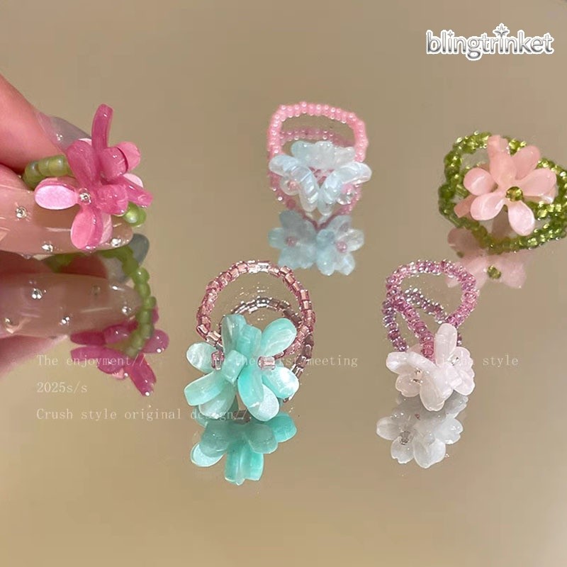 BlingTrinket ดอกไม้/ดาว แหวน แฟชั่น rings แนวโน้ม อเนกประสงค์ น่ารักและหวาน ราคาไม่แพง ส่งไวจากไทย