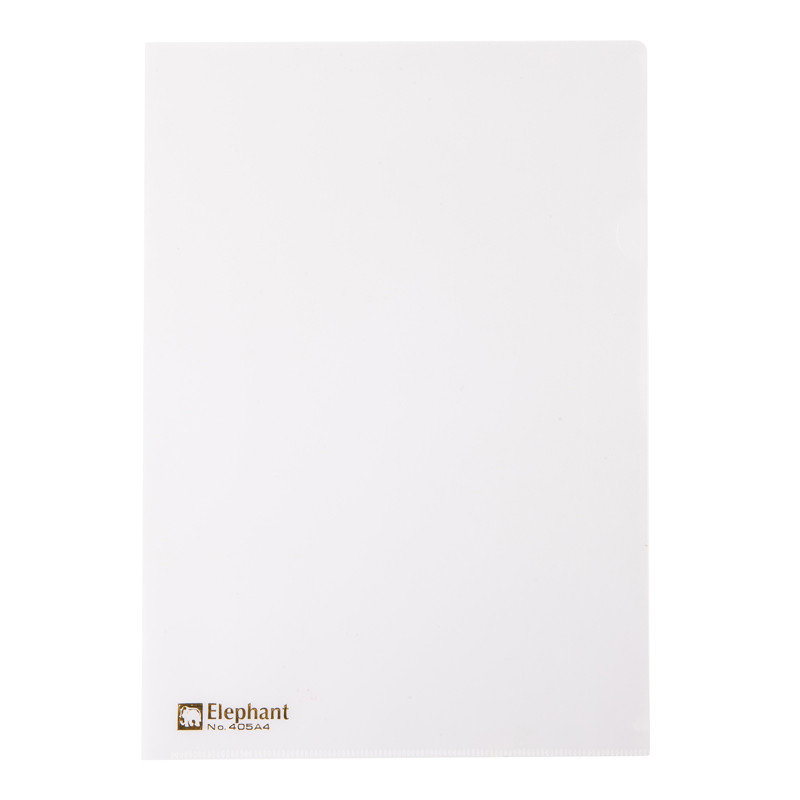 ELEPHANT แฟ้มซองพลาสติก รุ่น 405 สีขาว ขนาด A4 (แพ็ค 12 ซอง)