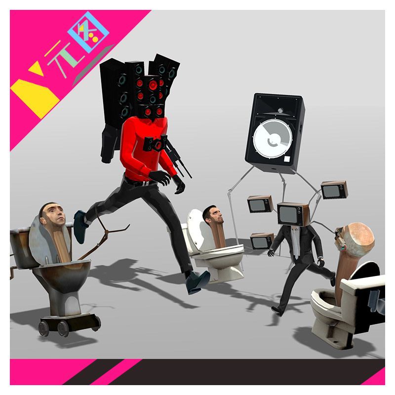 skibidi toilet ตัวต่อ skibidi จอภาพ Toilet Man 3D Model Monitor vs Toilet Man รุ่น 3D unity Monitor 