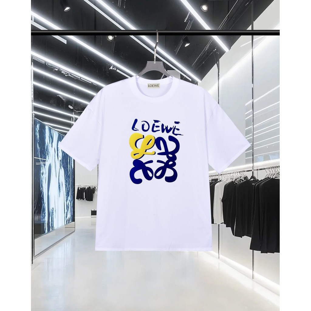Loewe/Loewe/2026 คลาสสิกรอบคอแขนสั้นเสื้อยืดผู้ชายผู้หญิงสไตล์ใหม่กลางแจ้งฤดูร้อน Breathable Simple 