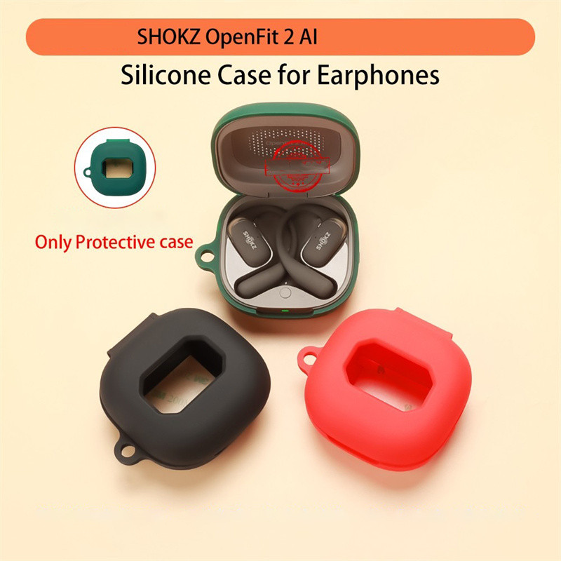 สําหรับ SHOKZ OpenFit 2 AI กรณีคลาสสิกซิลิโคนนุ่มกันกระแทกสําหรับ SHOKZ OpenFit 2 AI หูฟังปลอกเคสโทร