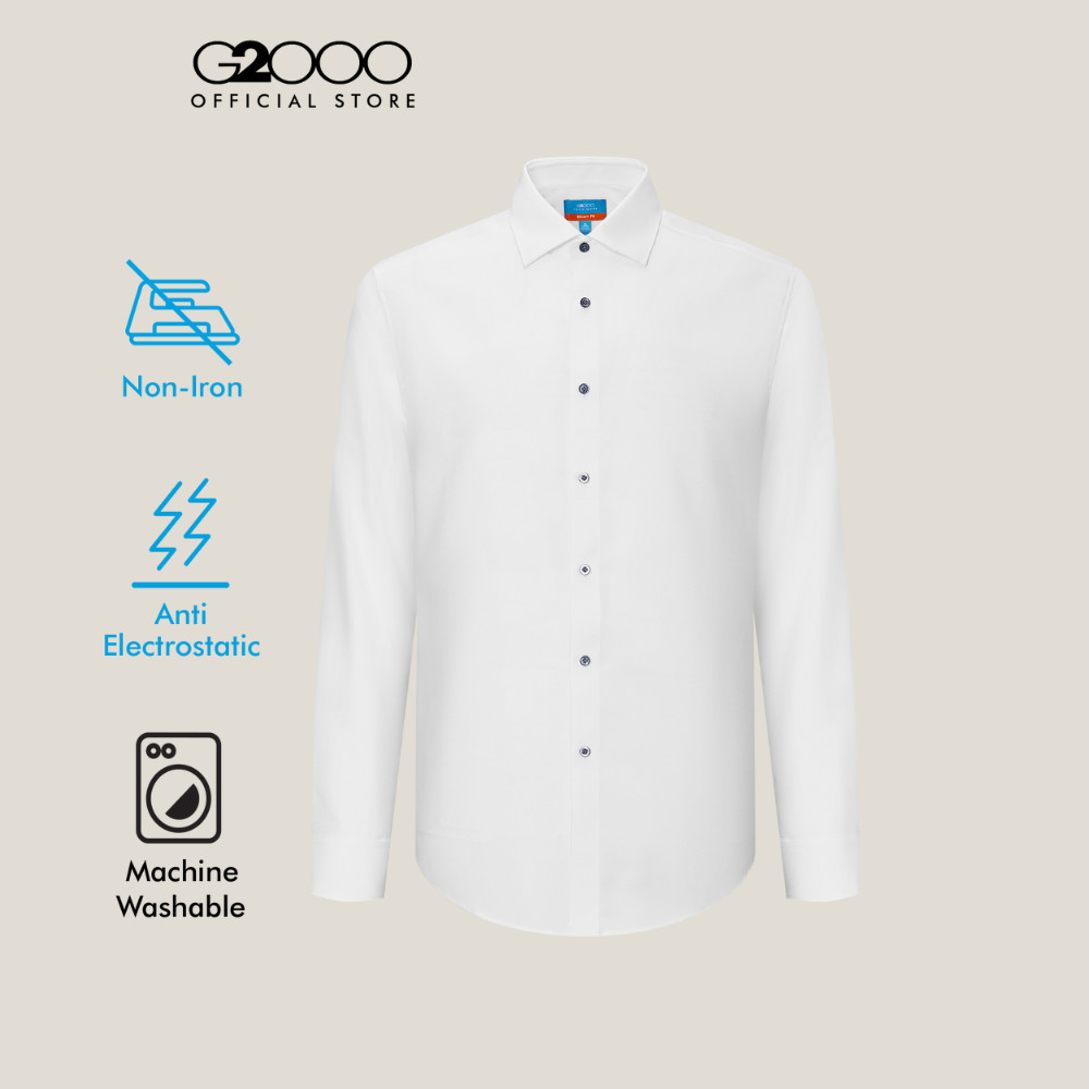 G2000 เสื้อเชิ้ตแขนยาวแบบทางการสำหรับผู้ชาย Smart Fit รุ่น 5612202200 สีขาว