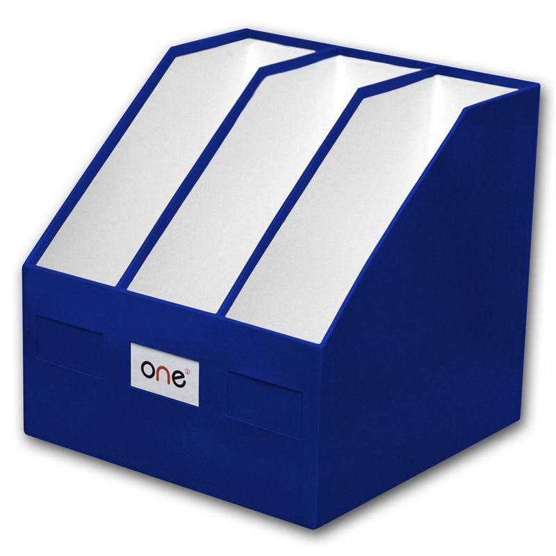 กล่องเอกสาร 3 ช่อง น้ำเงิน ONE