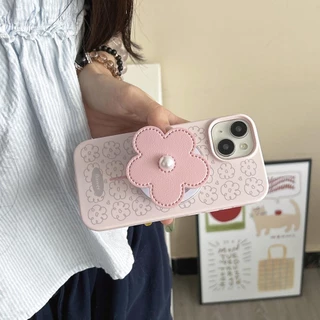 ปลอกTPU Coverใช้งานร่วมกับiPhone 13 14 14Pro 14ProMax 15 15Pro 15ProMax 16 16Pro 16ProMax 17Pro 17ProMaxดอกไม้สีชมพูรูปแบบแม่เหล็กกรณี