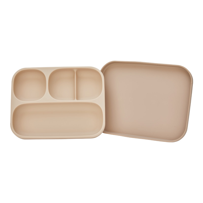 Moyuum moyuum เกาหลีนําเข้าเด็กทารกซิลิโคนช่องดูดซับจานอาหารค่ําเสริมอาหารบนโต๊ะอาหารกล่องอาหารกลางว