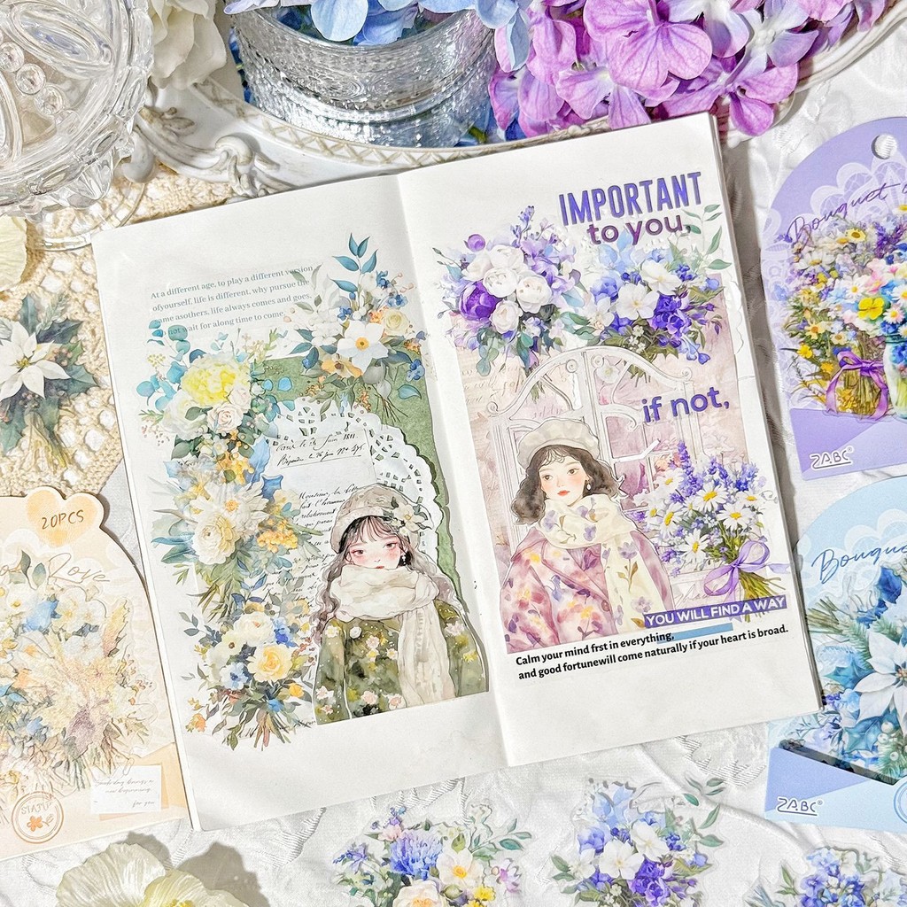 Journamm 20PCS PET สติกเกอร์ดอกไม้สติกเกอร์ Vintage Embelishment สติกเกอร์โปร่งใสสําหรับ Scrapbooking อุปกรณ์ความงาม Junk Journaling Craft สติกเกอร์ ราคา ถูกที่สุด ดีลบีเคเค แกลเลอรีภาพที่ 4