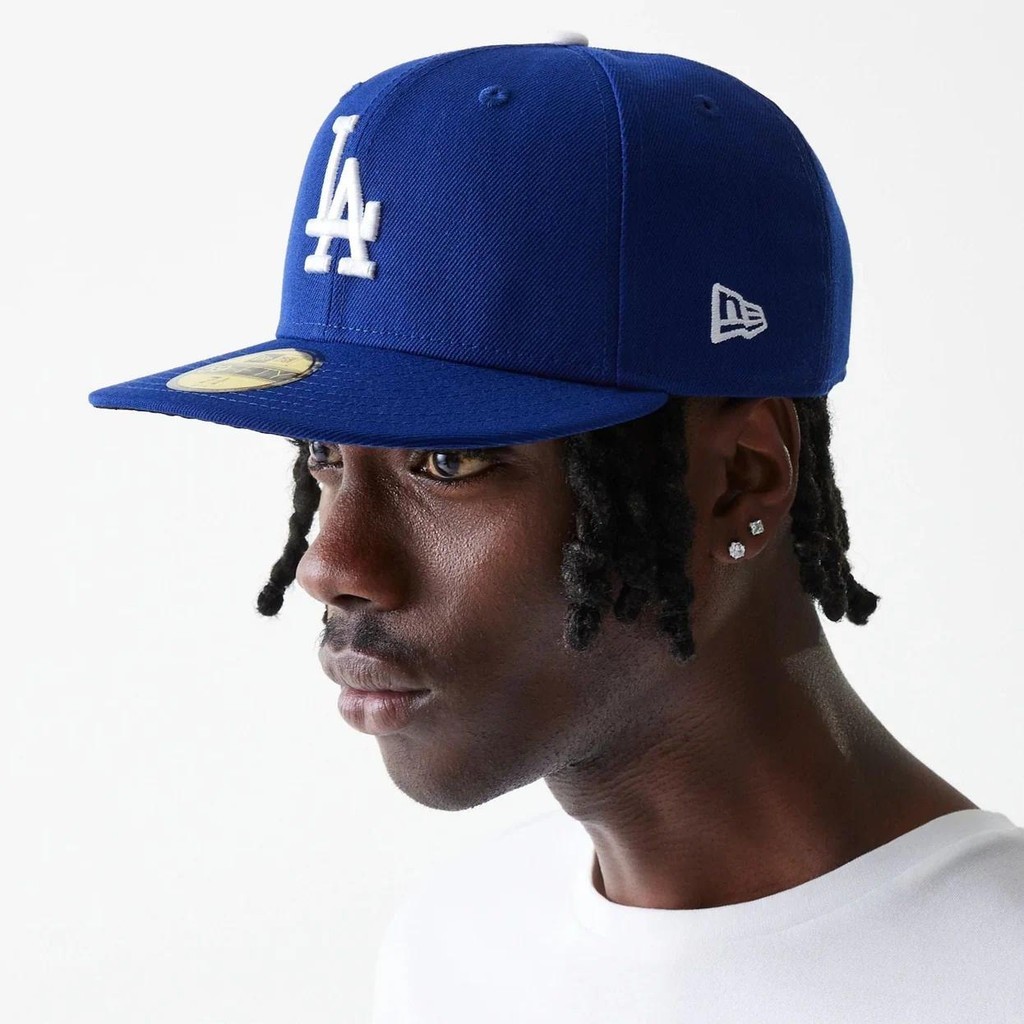 MLB Los Angeles Dodgers Blue Fited Hat Sky Blue Youth Unisex Flat Brimed Hip-hop Hat