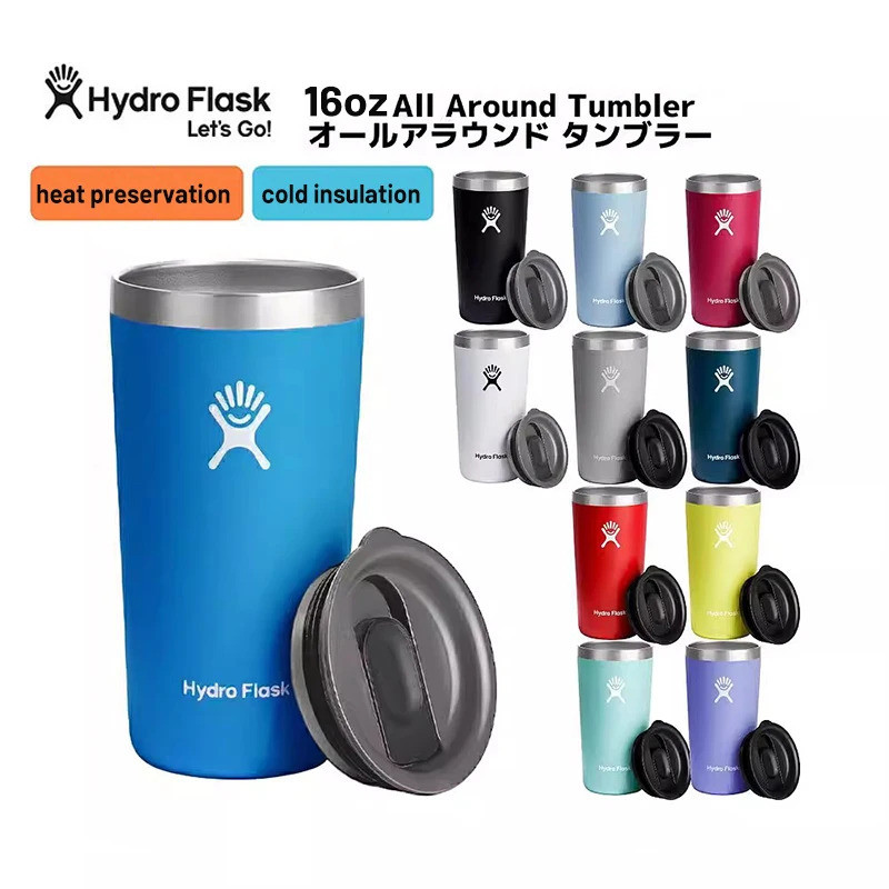 Hydro Flask 16OZ/473ML แฟชั่นมาตรฐานสแตนเลสฉนวนถ้วยผู้ชายและผู้หญิงกีฬาถ้วยน้ํากลางแจ้งเด็ก