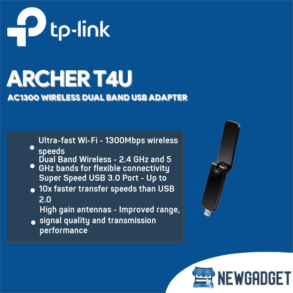 อะแดปเตอร์ USB DUAL BAND ไร้สาย ARCHER T4U AC1300