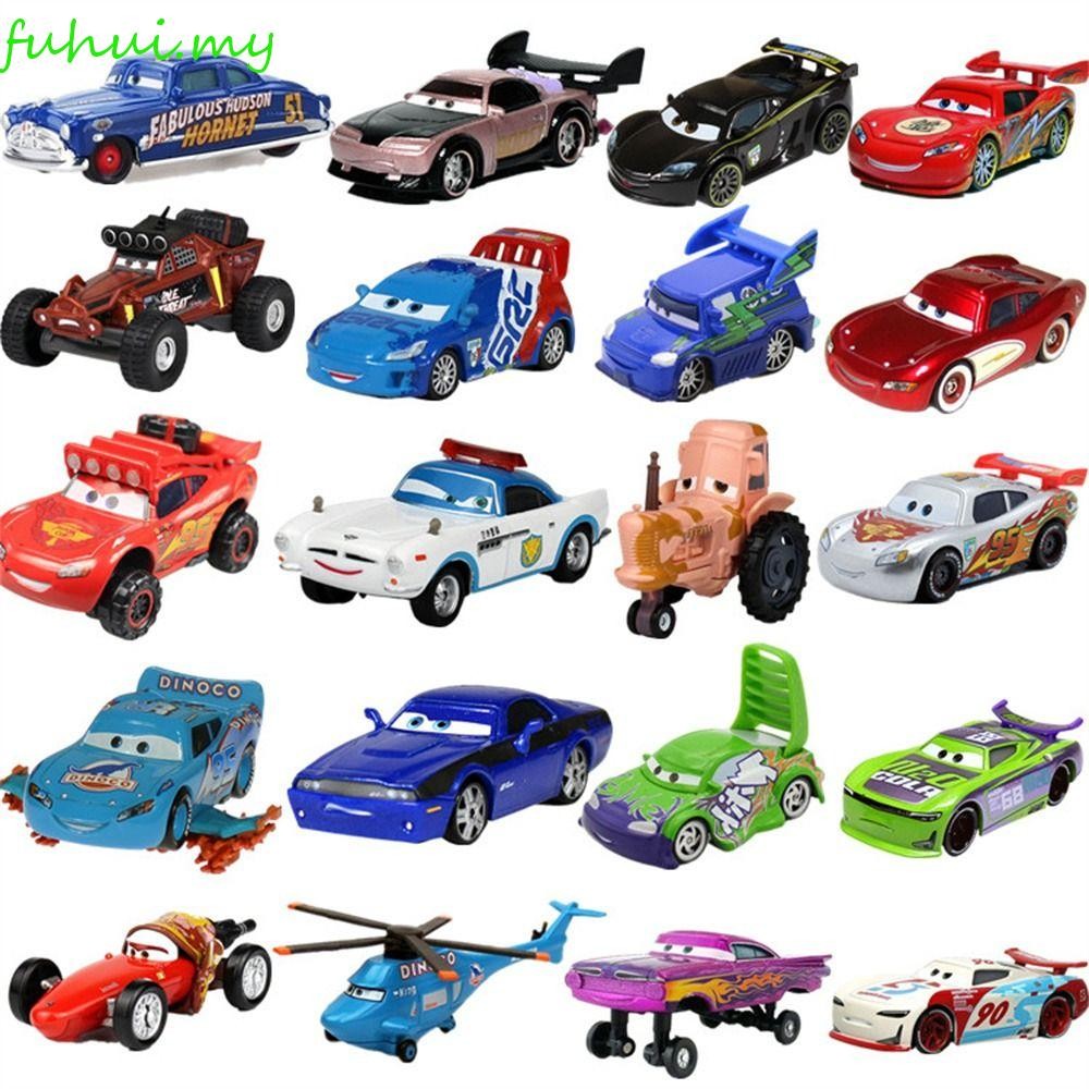 FUHUI Pixar Cars Childrens Christmas McQueen Mater Jackson Storm 1:55 รถเหล็ก