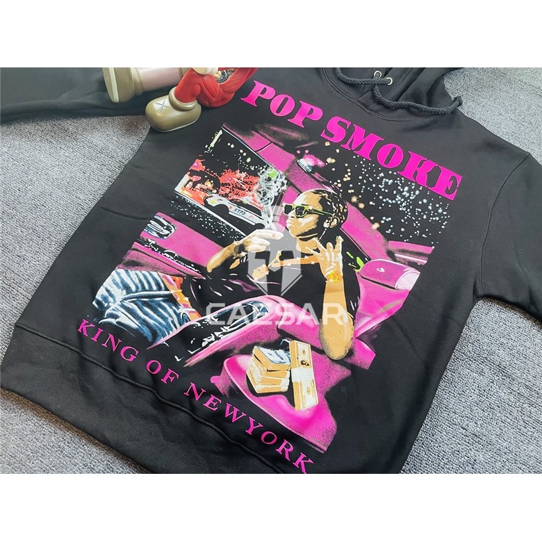 VLONE x Pop Smoke King Of NY พิงค์.Big V Sweatshirt Hoodie พร้อมส่ง
