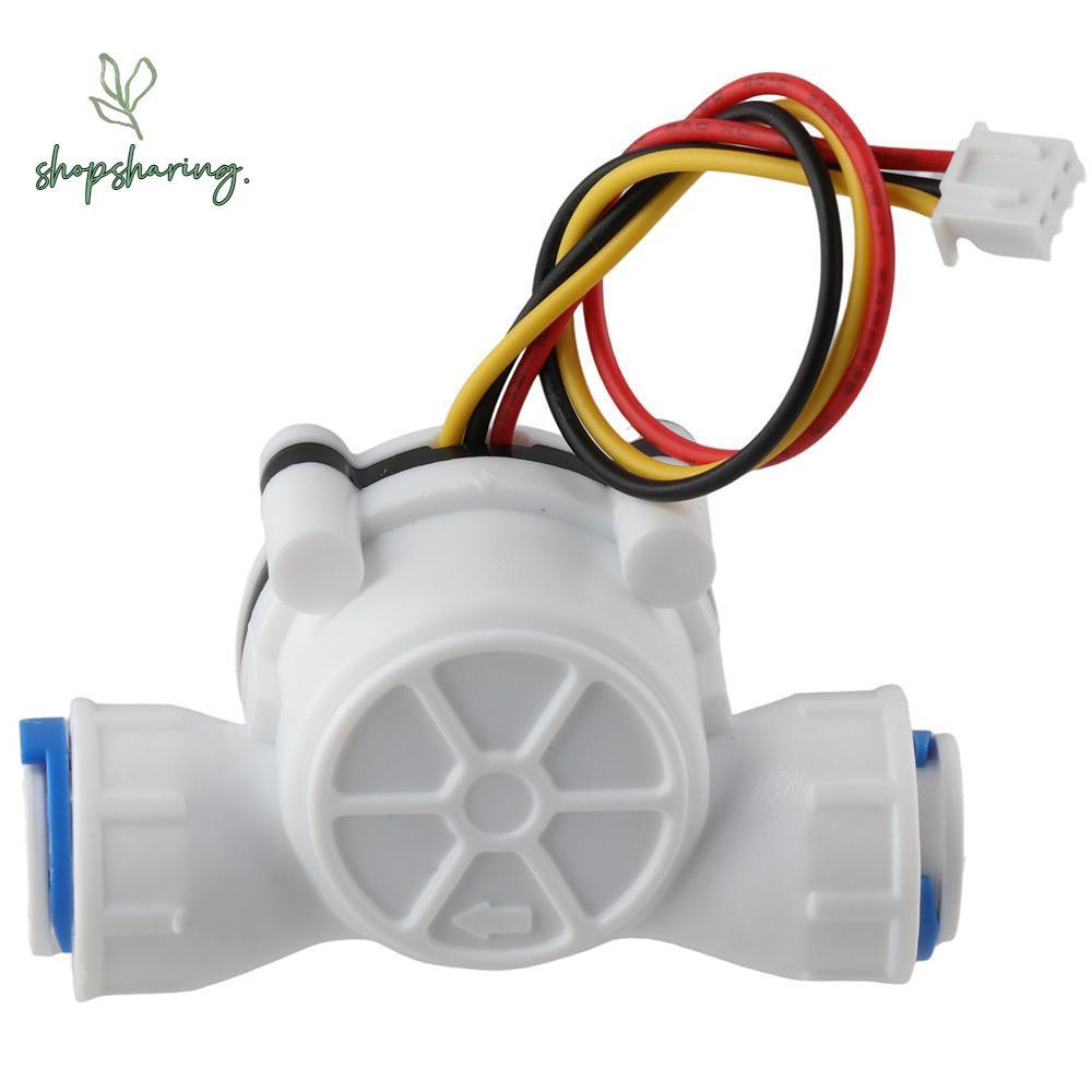 SHOPSHARING Flowmeter, 0.3-10L/min เครื่องวัดการไหลของน้ําสีขาว, Professional 3/8" Quick Connect Pla
