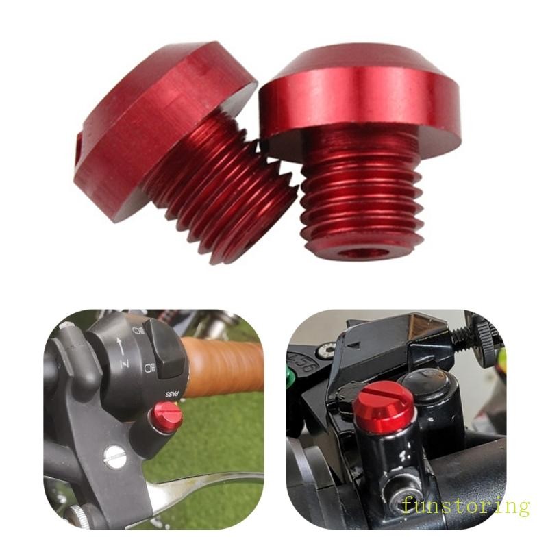 FUN 2 ชิ้น Anti-Rust รถจักรยานยนต์อลูมิเนียม M8 กระจกมองหลังรูปลั๊กสกรู