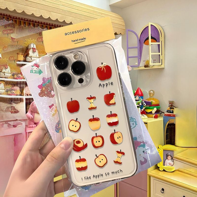 โปร่งใสสีแดง Apple เคสโทรศัพท์สําหรับ iPhone 16 15 14 13 12 11 Pro Max IPhone 14 15 16 Plus Pro Max กันกระแทก Soft Clear Cases - รูปที่ 4