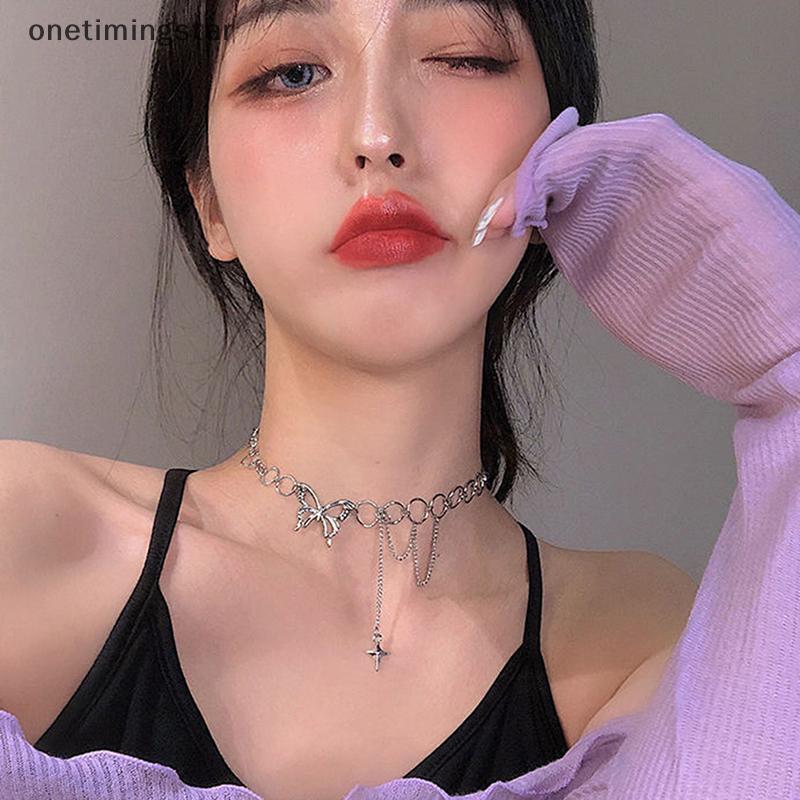 Onetimingstar แฟชั่นผีเสื้อ sel สร้อยคอผู้หญิง Hollow Clavicle Chain ง่ายผีเสื้ออารมณ์เครื่องประดับส