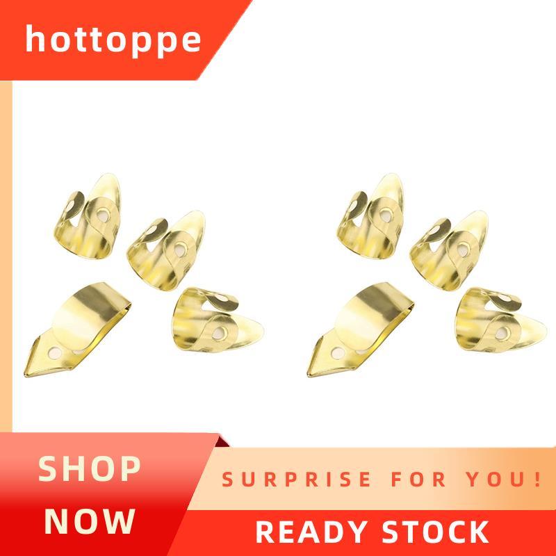 hottoppeGuitar Finger Picks 6 Index Fingers + ปรับโลหะ Banjo Fingerstyle Pick Finger Protector