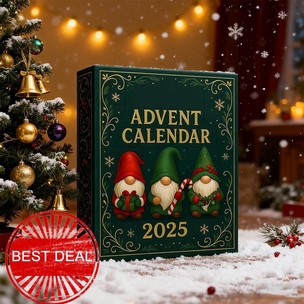 Gnome Themed Advent Calendar 2025 ชุดเครื่องประดับพลาสติก 24 ชิ้นสําหรับนับถอยหลังคริสต์มาส W7b9