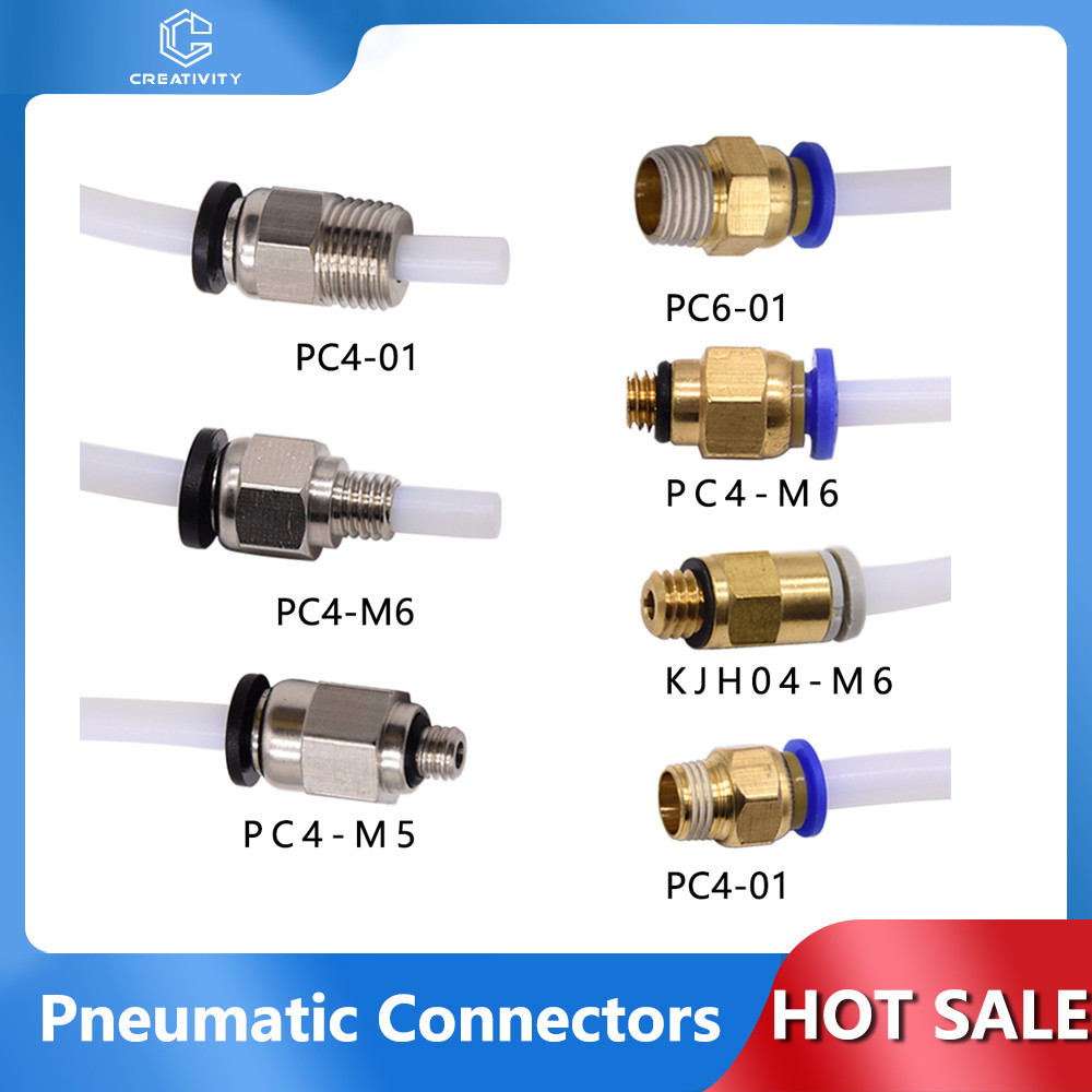 PC4-M6 PC4-M5 PC4-01 PC6-01 KJH04-M6 Pneumatic Connectors For PTFE Tube Coupler j-head Fittings Ende
