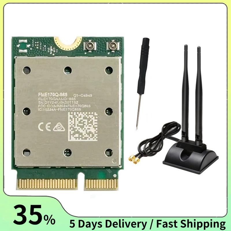 QCNCM865 WiFi7 การ์ดเครือข่ายไร้สาย Tri-Band 2.4G/5G/6Ghz 5800Mbps 5.4 M. อะแดปเตอร์ 2 ชิ้นสําหรับ W